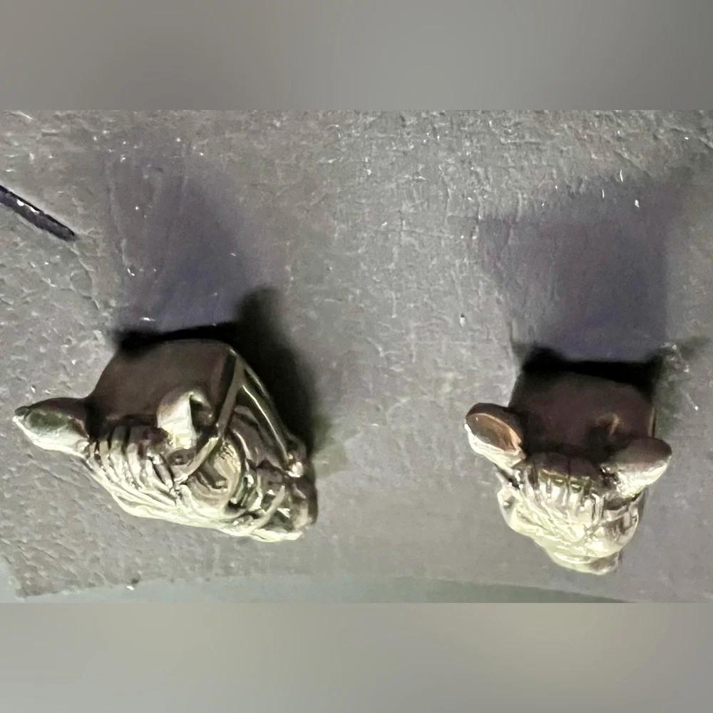 925 Silver Horse Head Earrings, Pierced - Picture 5 of 5